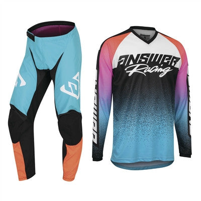 Answer Racing 2022 Youth Syncron Prism Jersey and Pant Combo Reflex Blue/Air Pink