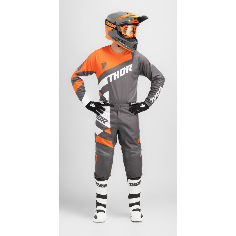 Thor 2024 Youth Sector Checker Jersey Pant Combo Charcoal/Orange