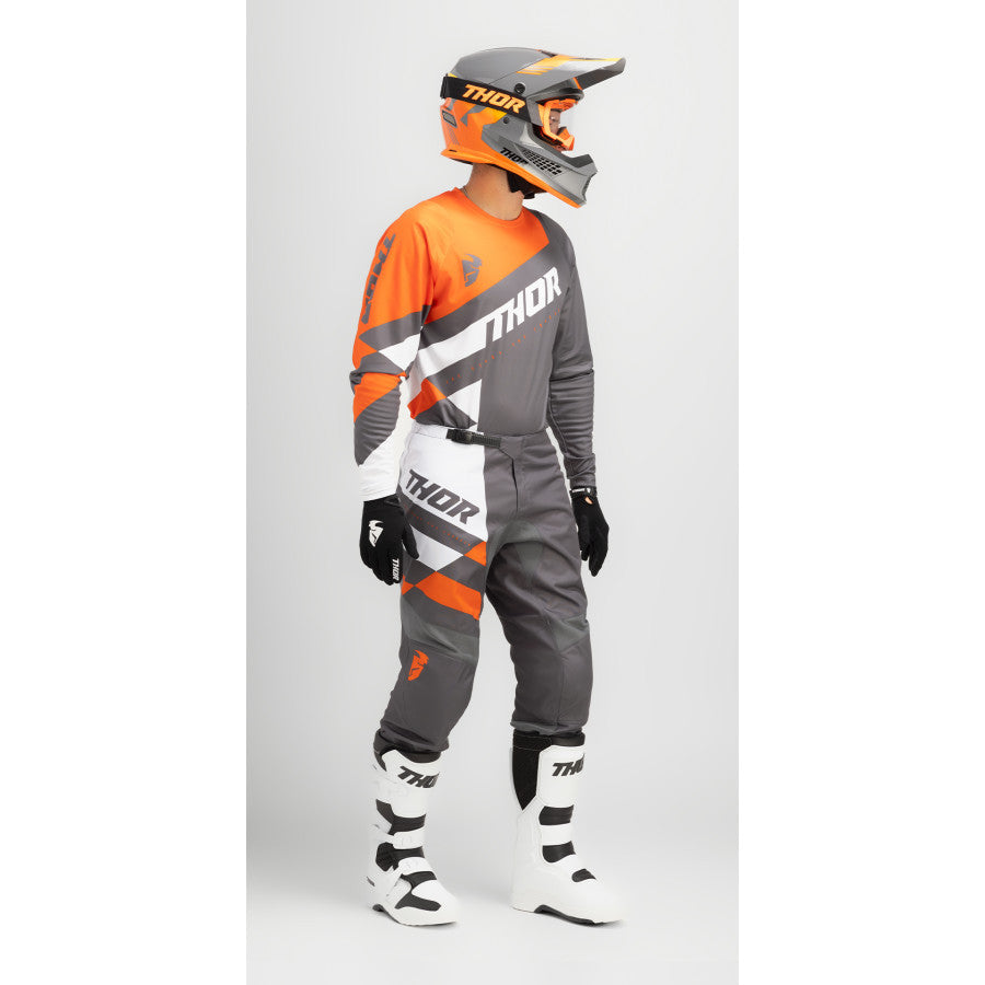 Thor 2024 Youth Sector Checker Jersey Pant Combo Charcoal/Orange