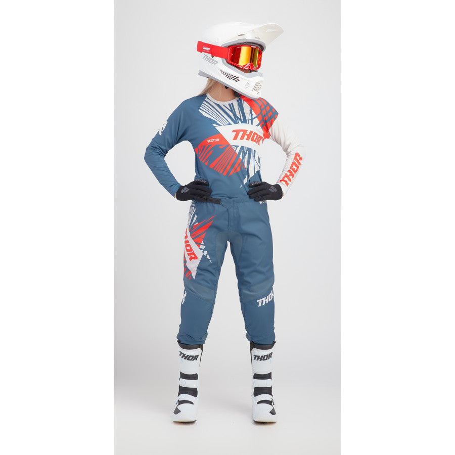 Thor 2024 Womens Sector Split Jersey Pant Combo Blue Steel/Vintage White