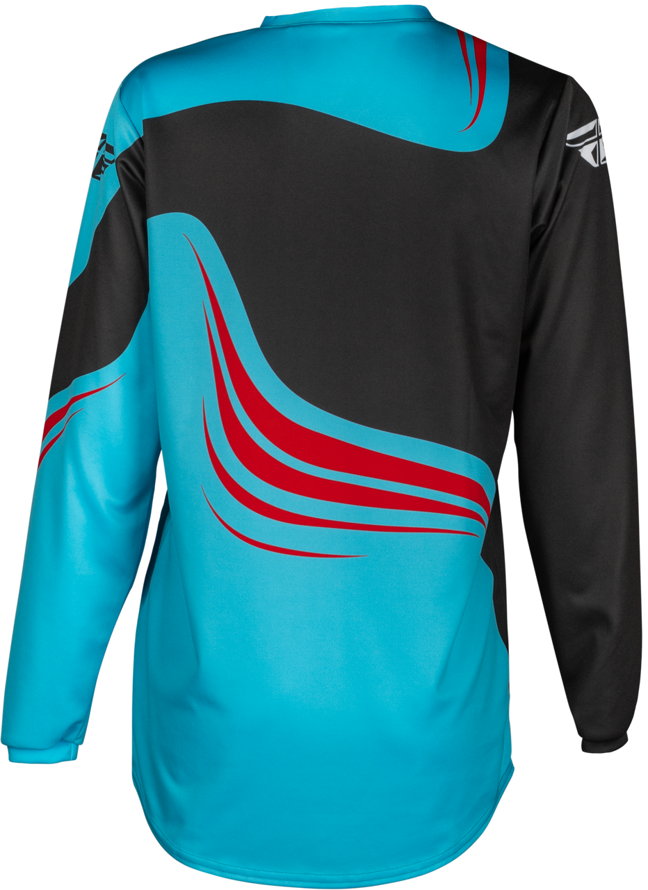 FLY Racing 2025 Youth F-16 Jersey Cyan/Black/Red