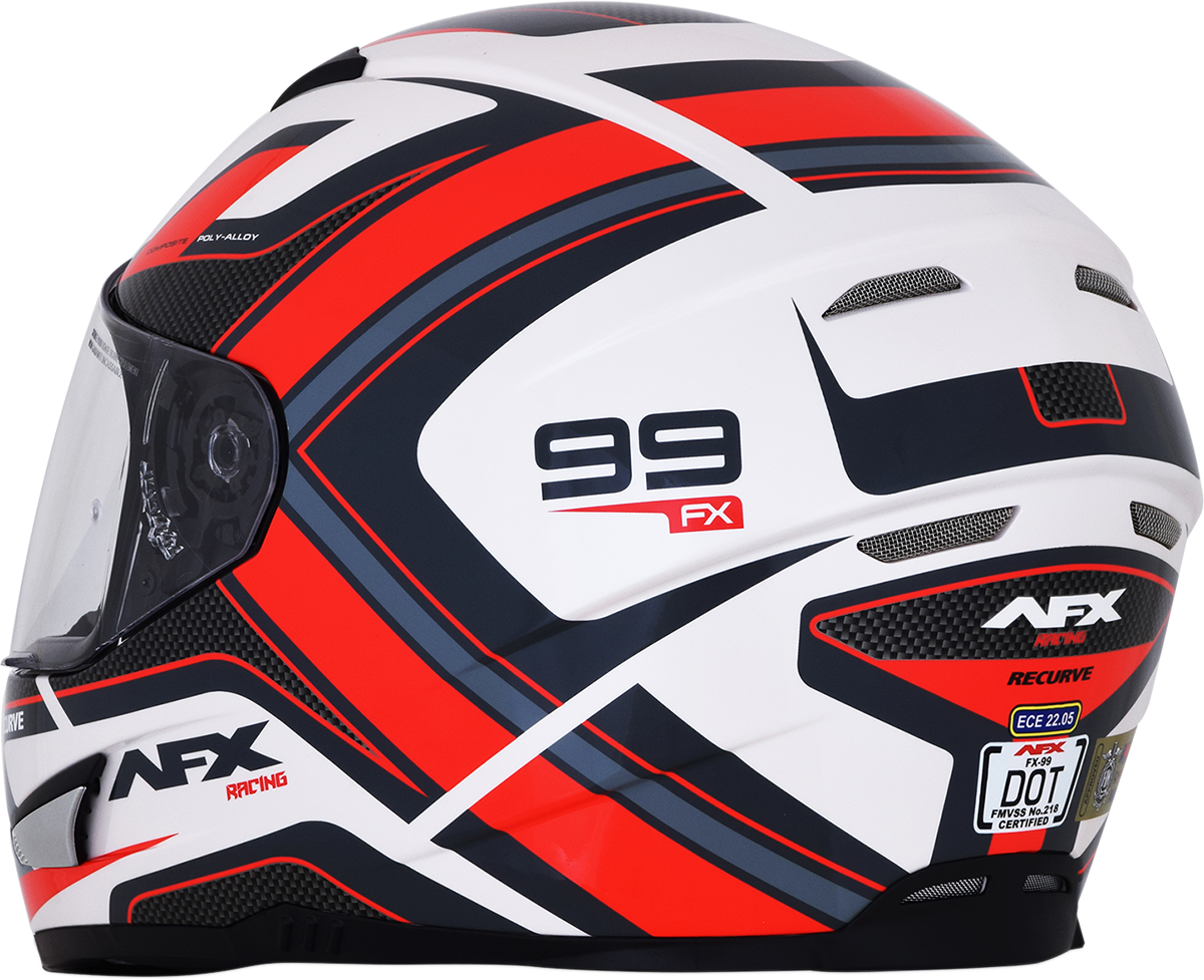 AFX FX-99 Full Face Helmet Recurve Pearl White/Red