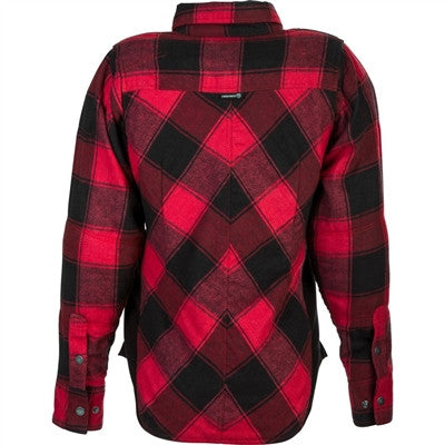 Highway 21 2019 Womens Rogue Motorcycle Armored Flannel Shirt - Red/Black