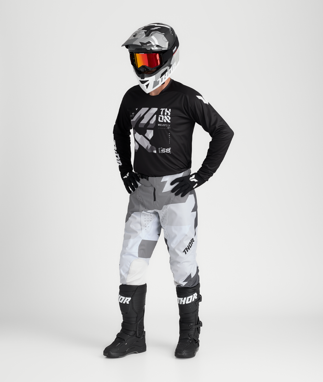 Thor 2025 LAUNCHMODE Brave Jersey Pant Combo Black/Gray