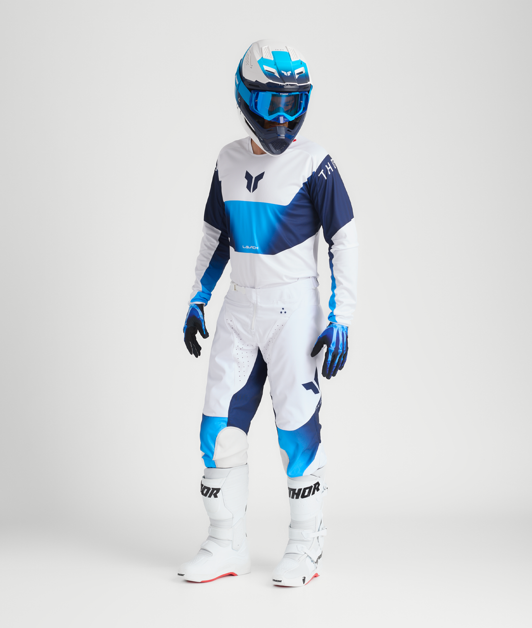 Thor 2025 LAUNCHMODE Storm Jersey Pant Combo White