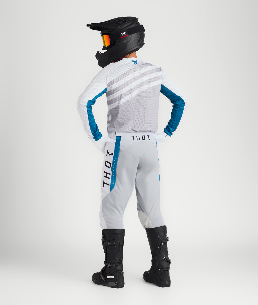 Thor 2025 LAUNCHMODE Vented Raid Jersey Pant Combo White/Gray