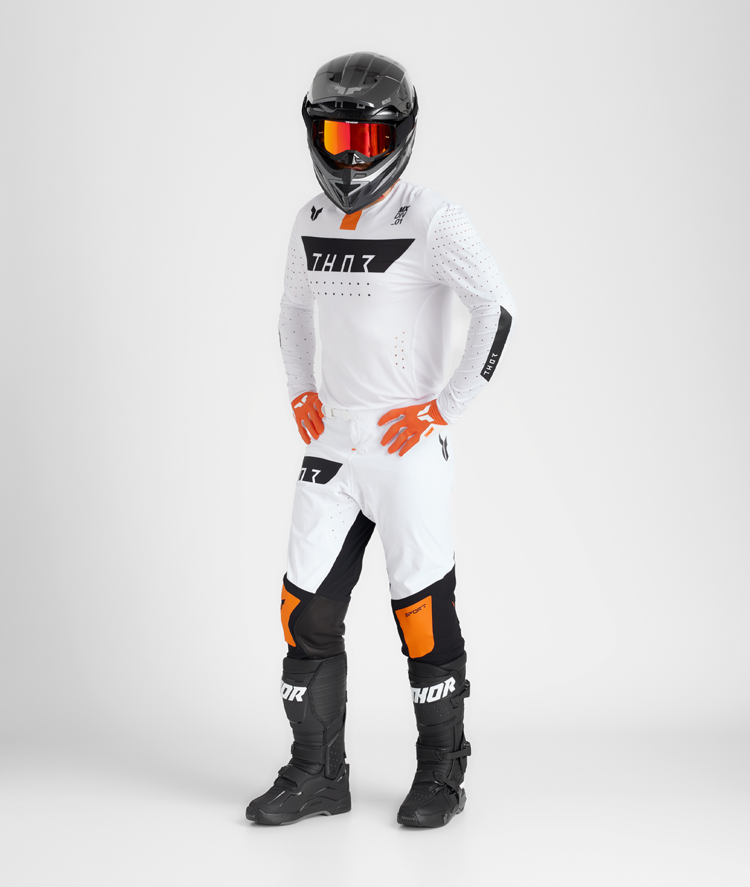 Thor 2025 SPORTMODE Rogue Jersey Pant Combo White/Orange