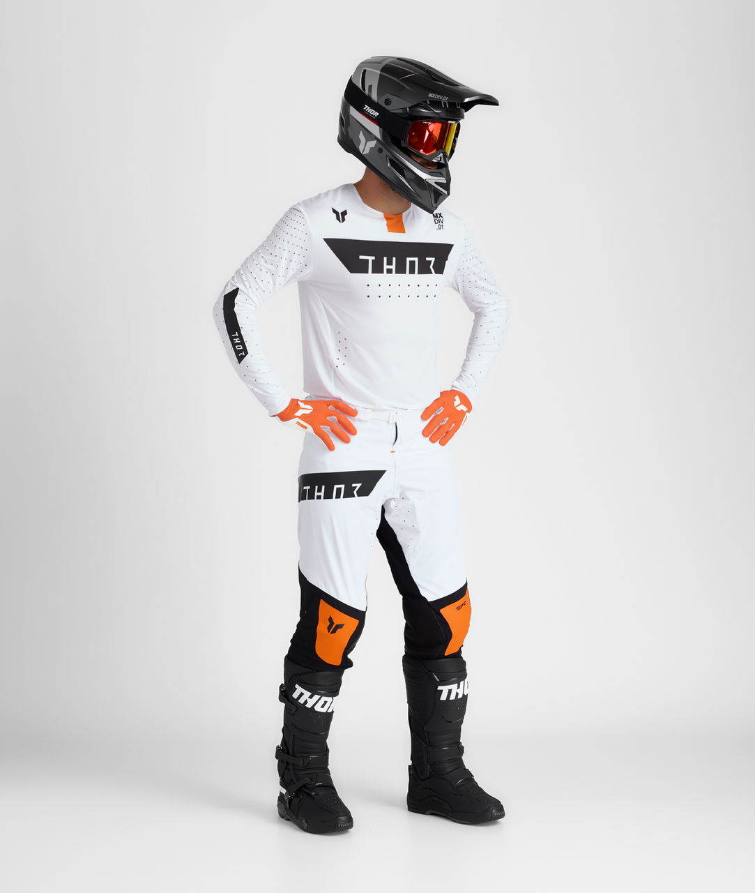 Thor 2025 SPORTMODE Rogue Jersey Pant Combo White/Orange