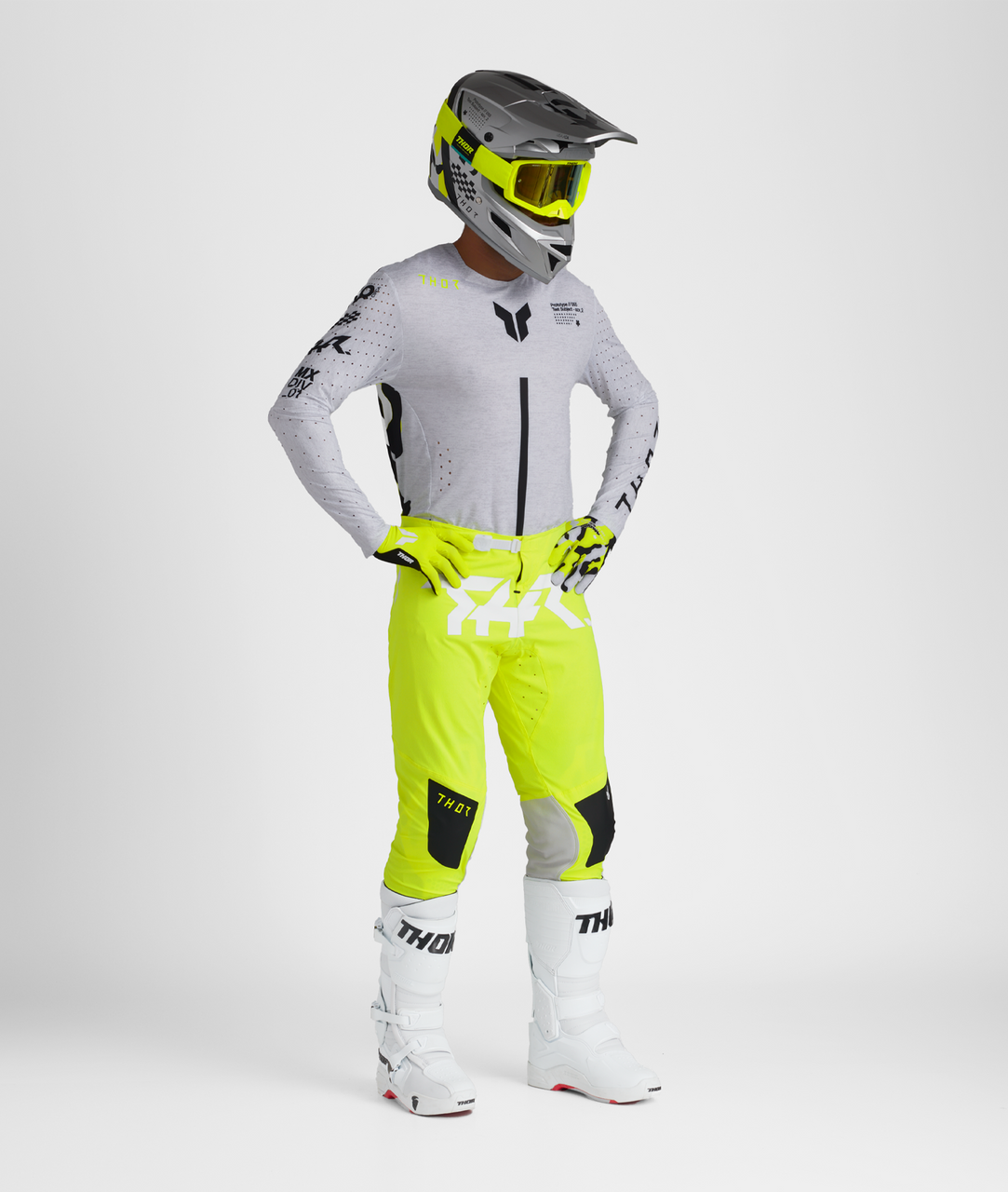 Thor 2025 SPORTMODE Riot Jersey Pant Combo White/Acid
