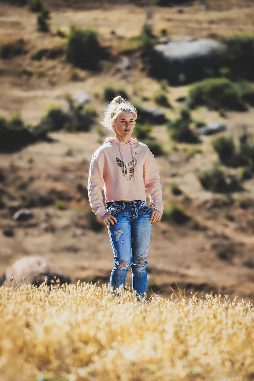 Thor Womens Iconic Pullover Crop Hoodie Pink