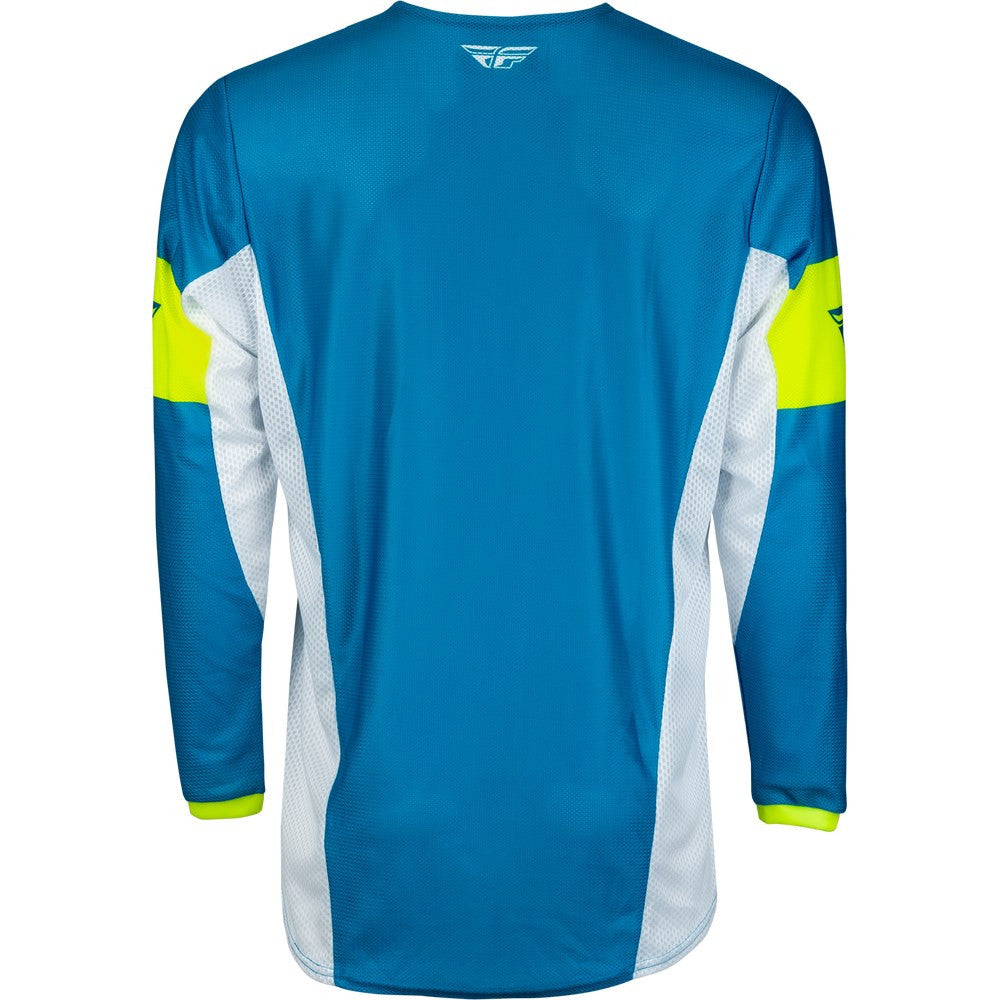 FLY Racing 2024 Youth Kinetic Mesh Khaos Jersey Pant Combo - Blue/White/Hi-Vis