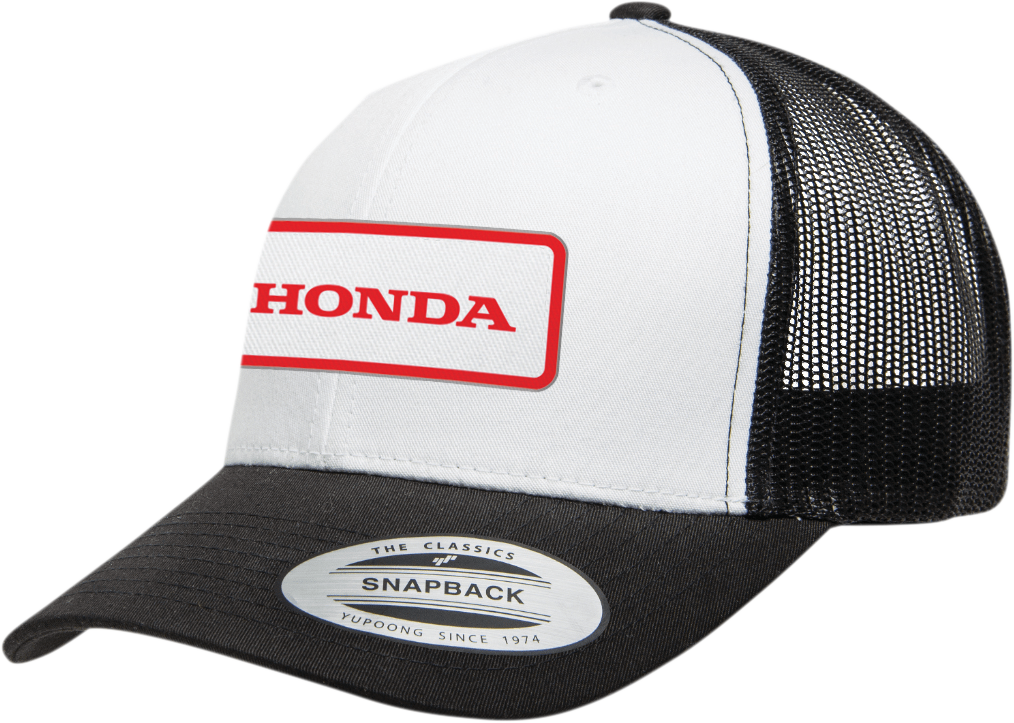 Factory Effex Honda Throwback Curved Bill Hat White-Black Mesh
