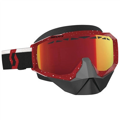 Scott Hustle Snow Cross Goggle - Red/White Enhancer Red Chrome Lens