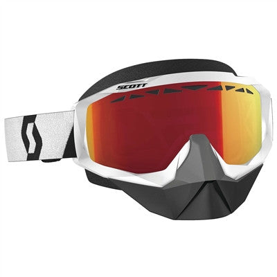 Scott Hustle Snow Cross Goggle - White/Black Enhancer Red Chrome Lens
