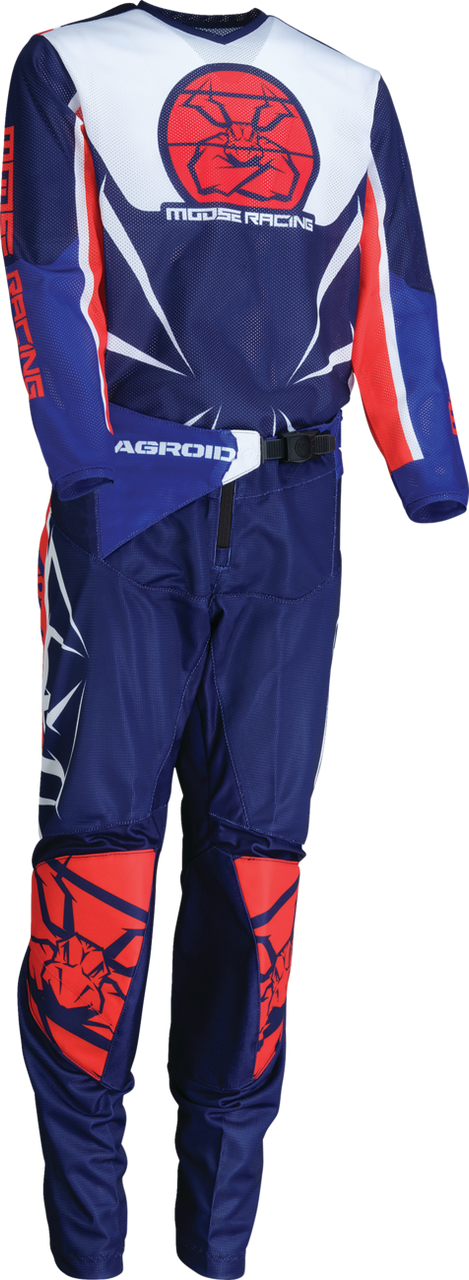 Moose Racing 2025 Youth Agroid Jersey Pant Combo Red/White/Blue