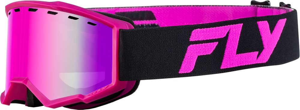 FLY RACING - FLB-24FY1 - YTH FOCUS SNOW GOGGLE BLK/PINK W/ PINK MIRROR/ROSE LENS