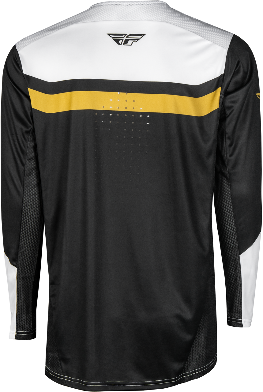 FLY Racing 2025 Youth Rayce Bicycle Jersey White/Black/Gold