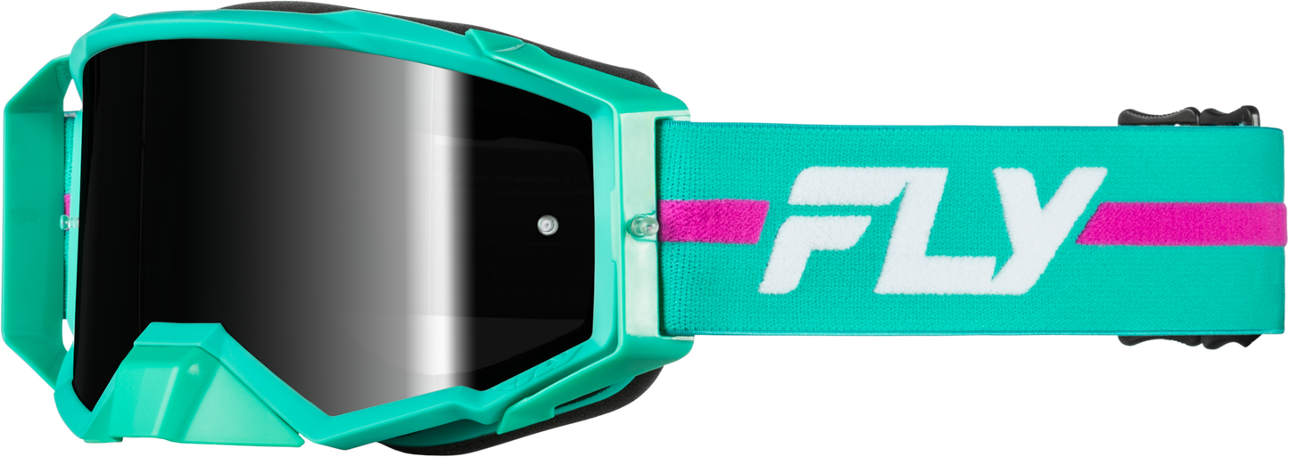 FLY Racing Zone Pro Goggle Teal/Purple with Black Mirror/Smoke Lens