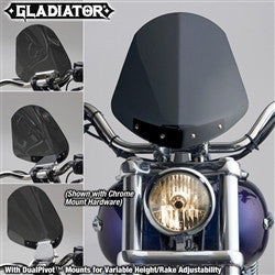 National Cycle Softail Gladiator Height/Rake Light Tint Adjustable Windshields - Black