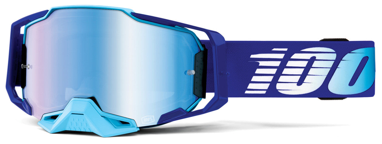 100% Armega Offroad Goggle Royal - Mirror Blue Lens