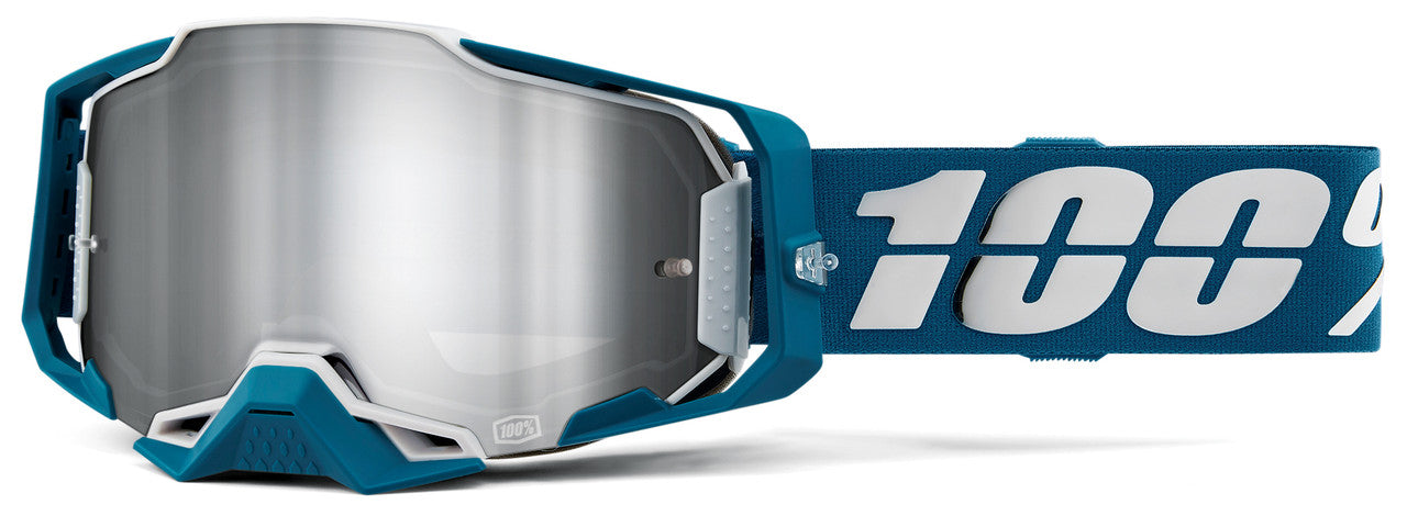 100% Armega Offroad Goggle Albar - Mirror Silver Flash Lens