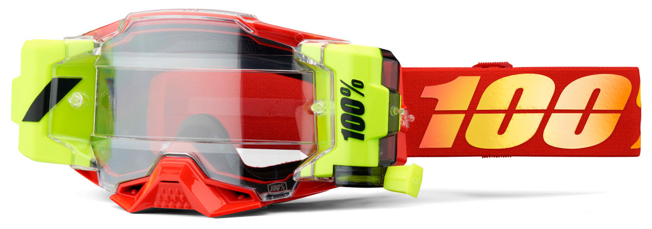 100% Armega Forecast Offroad Goggle Red - Clear Lens
