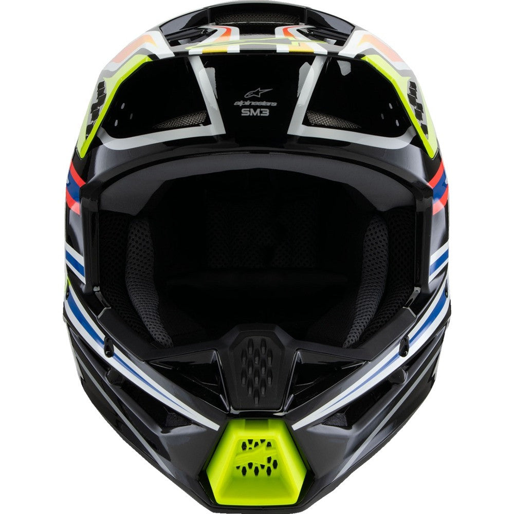 Alpinestars Youth Supertech SM3 Helmet Wurx Black/Yellow Fluo/Blue/Red Gloss