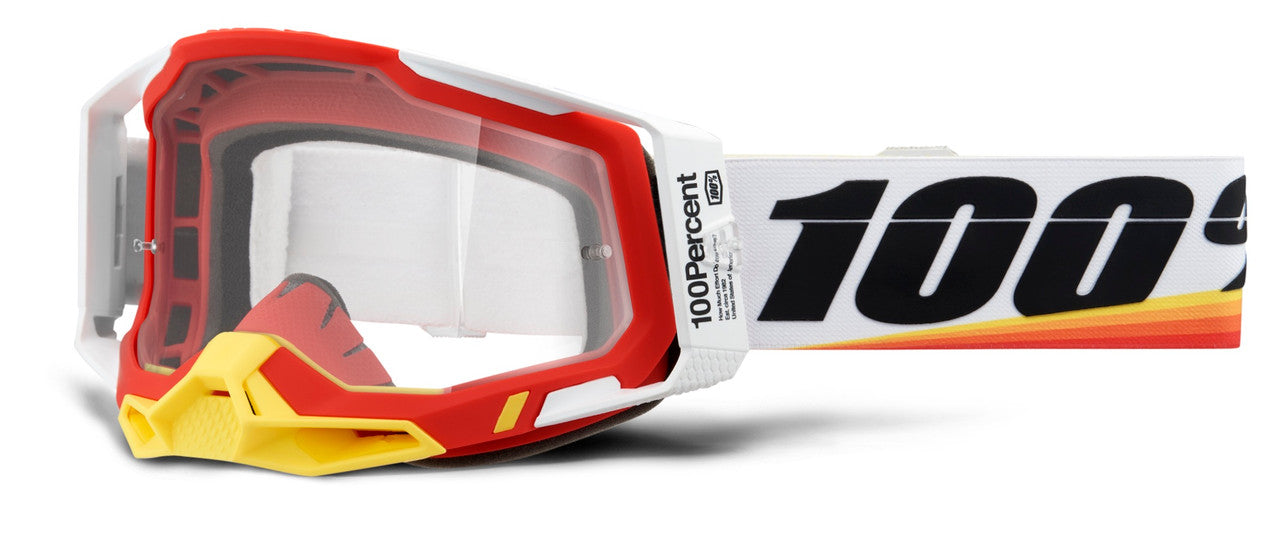 100% Racecraft 2 Offroad Goggle Arsham Red - Clear Lens