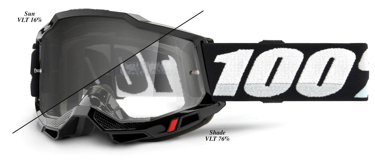 100% Accuri 2 Otg/Utv/Atv Desert Offroad Goggle Black - Photochromic Lens