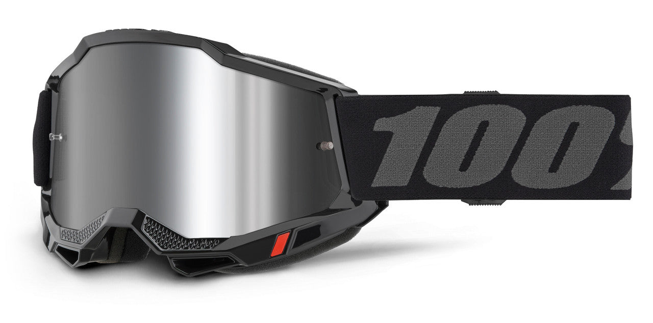 100% Accuri 2 Offroad Goggle Black - Mirror Silver Lens