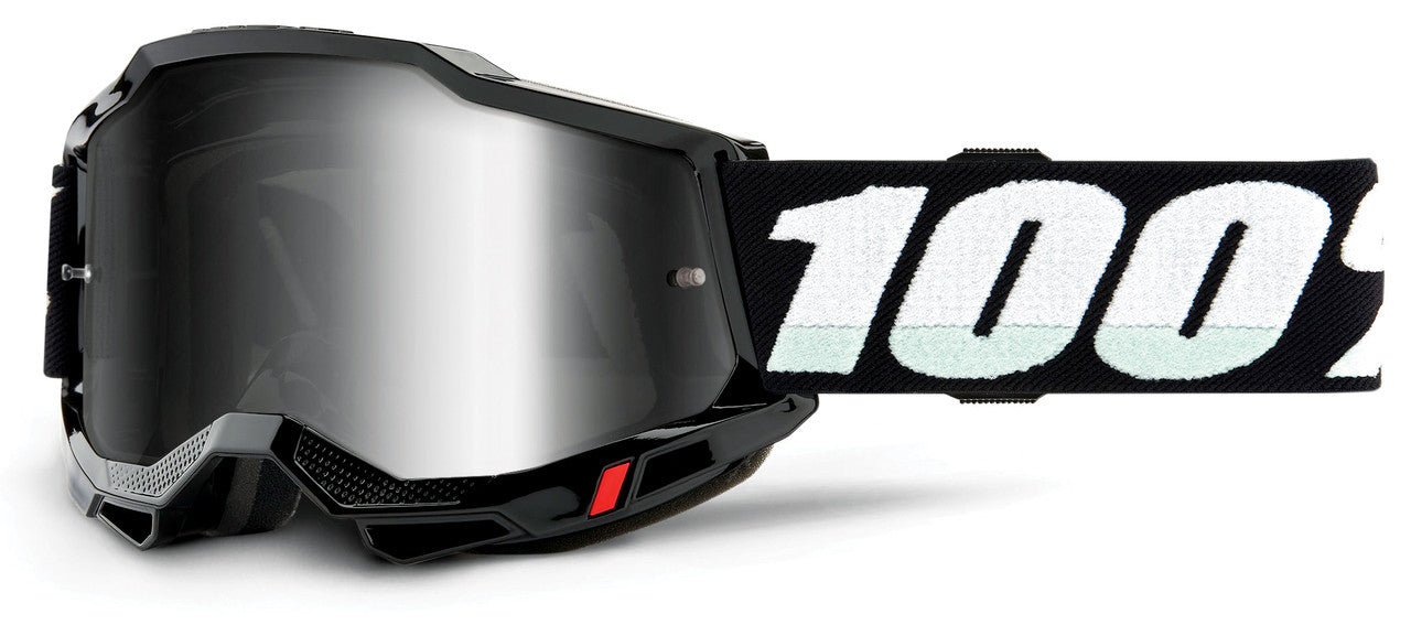 100% Accuri 2 Junior Youth Offroad Goggle Black - Mirror Silver Lens