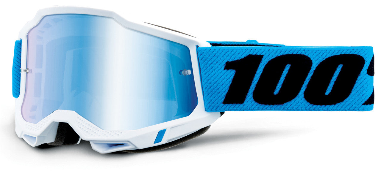 100% Accuri 2 Junior Youth Offroad Goggle Novel - Mirror Blue Lens