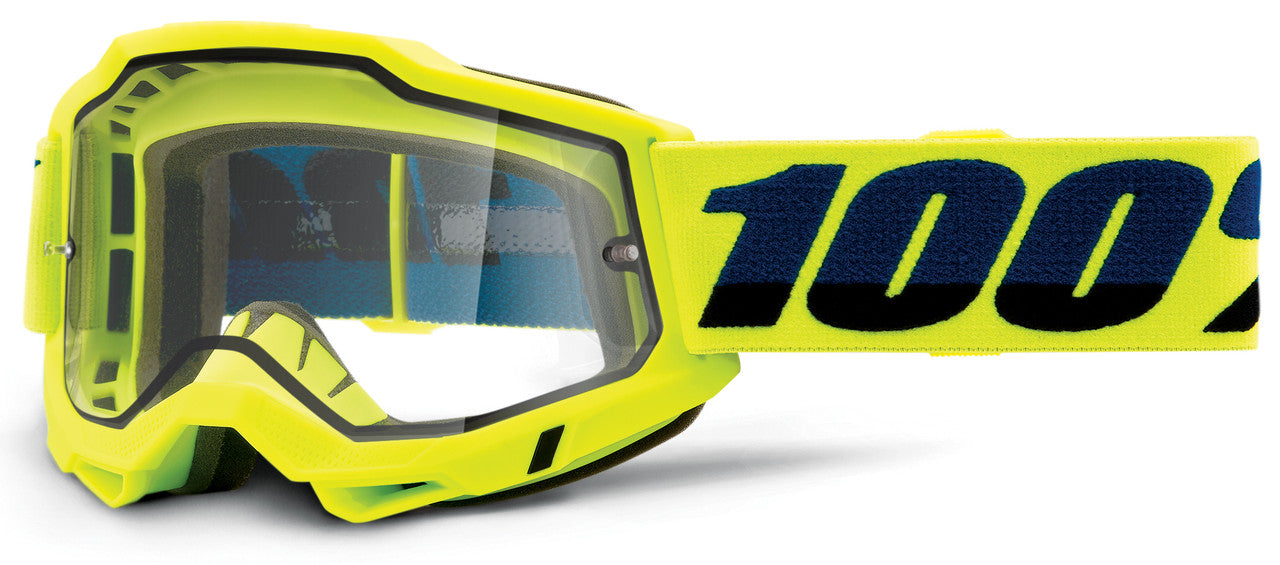 100% Accuri 2 Enduro Moto Offroad Goggle Fluo/Yellow - Clear Lens