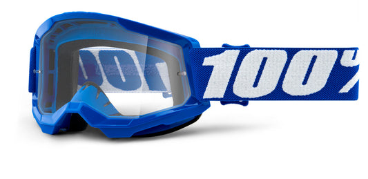 100% Strata 2 Junior Youth Offroad Goggle Blue - Clear Lens
