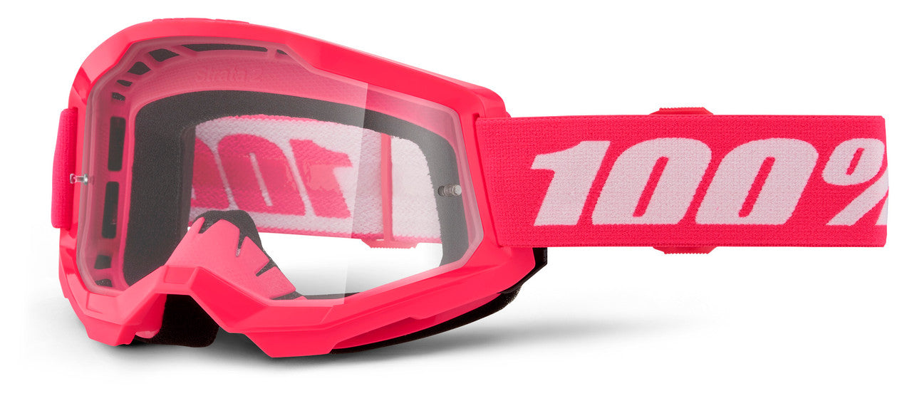 100% Strata 2 Offroad Goggle Pink - Clear Lens