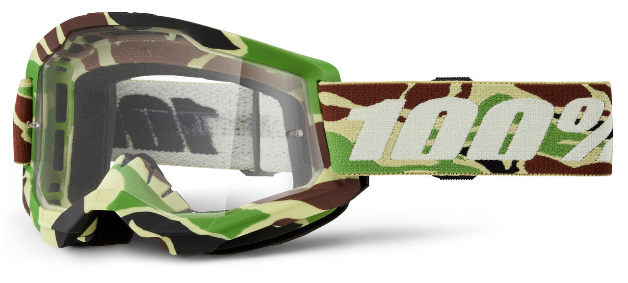 100% Strata 2 Offroad Goggle War Camo - Clear Lens