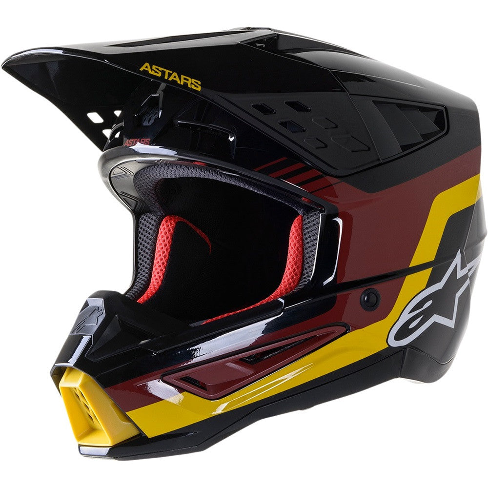 Alpinestars SM5 Venture Offroad Helmet Black/Bordeaux/Yellow
