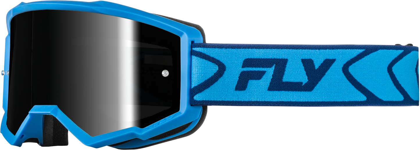 FLY Racing Youth Zone Goggle Blue/Navy with Black Mirror/Smoke Lens