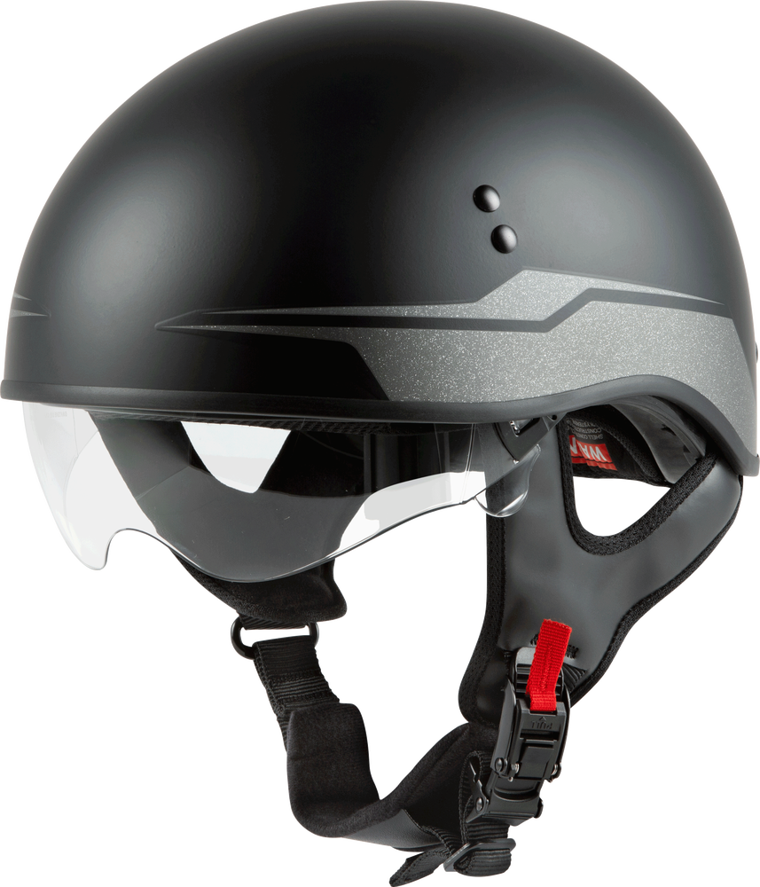 gmax motorcycle half helmets GMAX HH-65 Half Helmet Source Naked Black Silver – Motocrossgiant