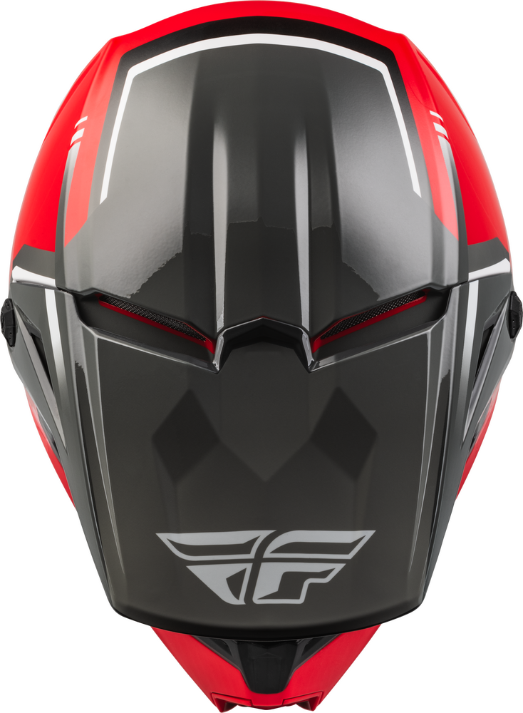 FLY Racing 2023 Youth Kinetic Vision Offroad Helmet Red/Grey