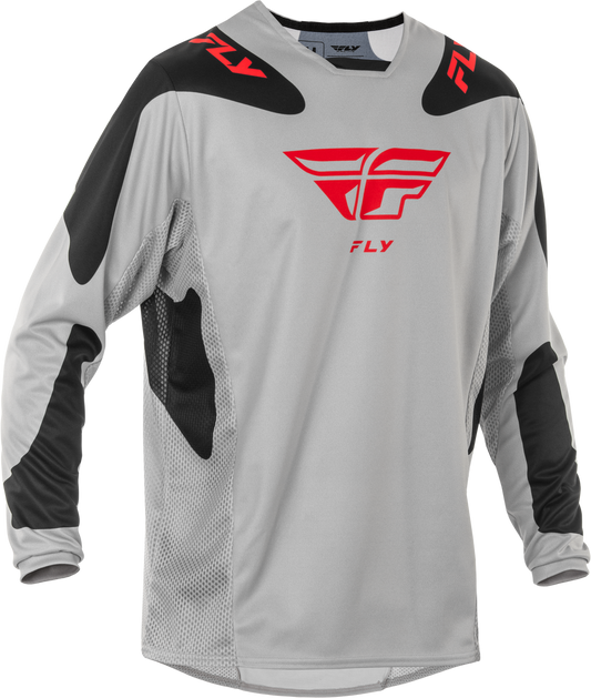 FLY Racing 2025 Kinetic Sym Jersey Light Grey/Red/Black