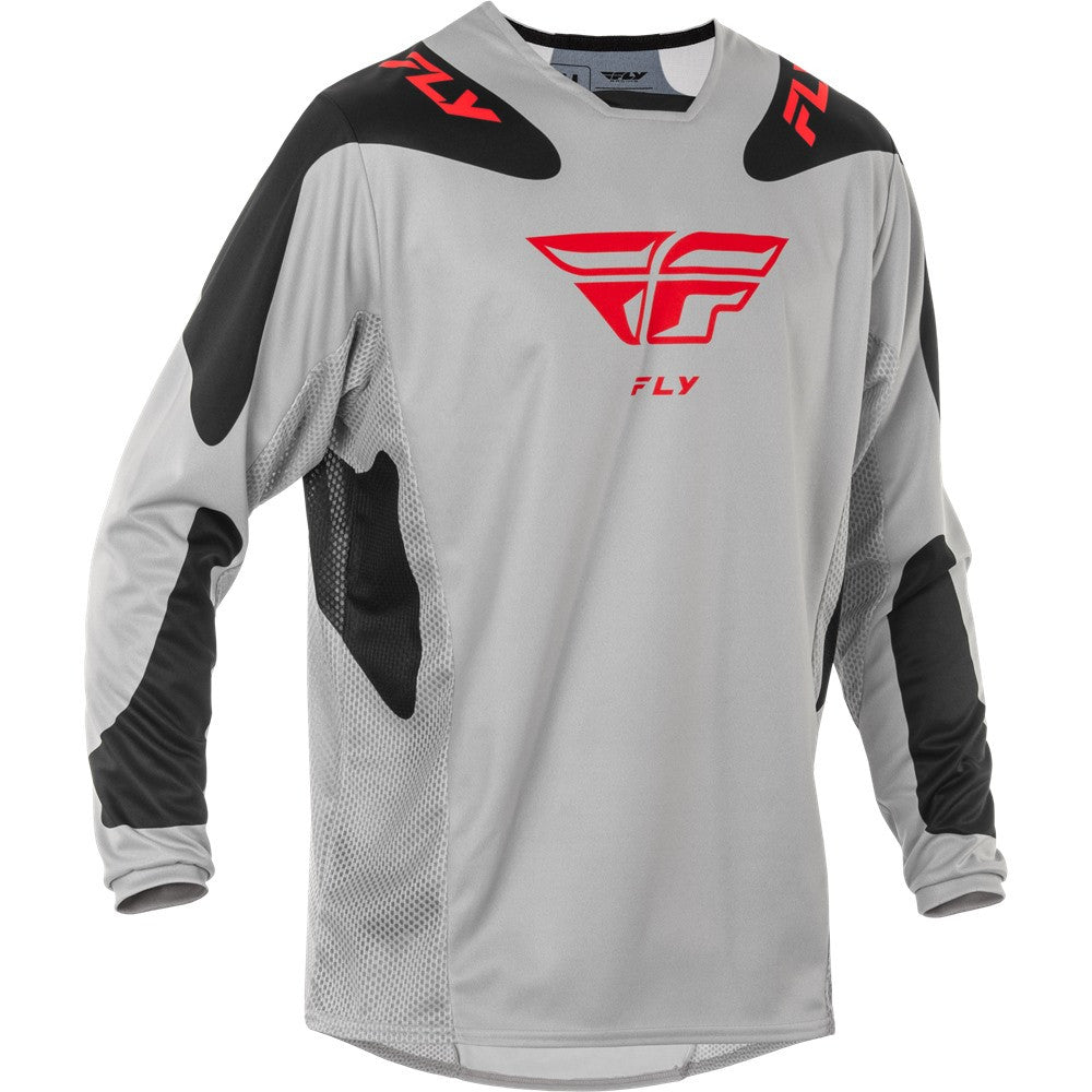 FLY Racing 2025 Kinetic Sym Jersey Pant Combo Light Grey/Red/Black
