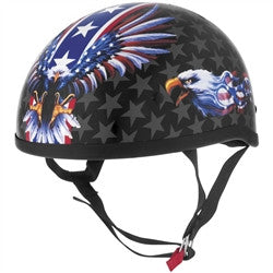 Skid Lid Original USA Flame Eagle Half Helmet