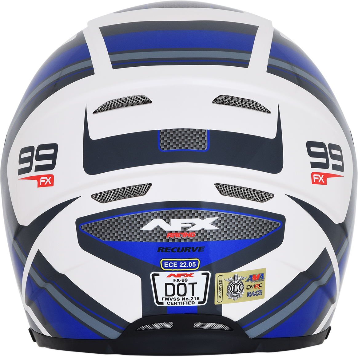 AFX FX-99 Full Face Helmet Recurve Pearl White/Blue