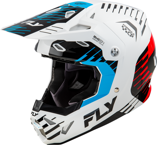 FLY Racing 2025 Youth Formula CP Slice Helmet White/Red/Cyan Youth Large