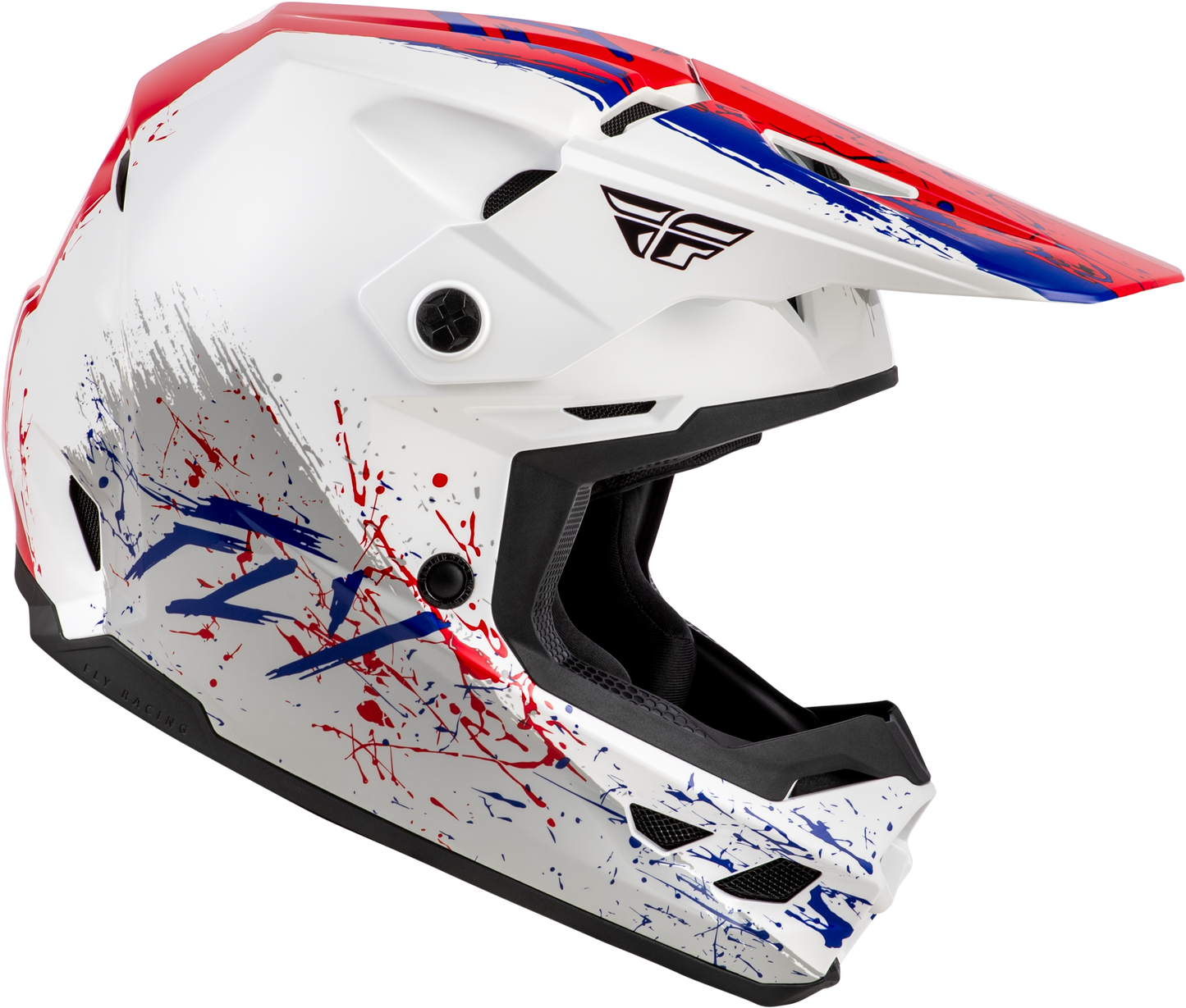 FLY Racing 2026 Youth Kinetic Drip Helmet Red/White/Blue