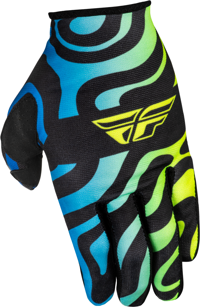 FLY Racing 2025 Youth Lite Zen Gloves Black/Blue/Hi-Vis