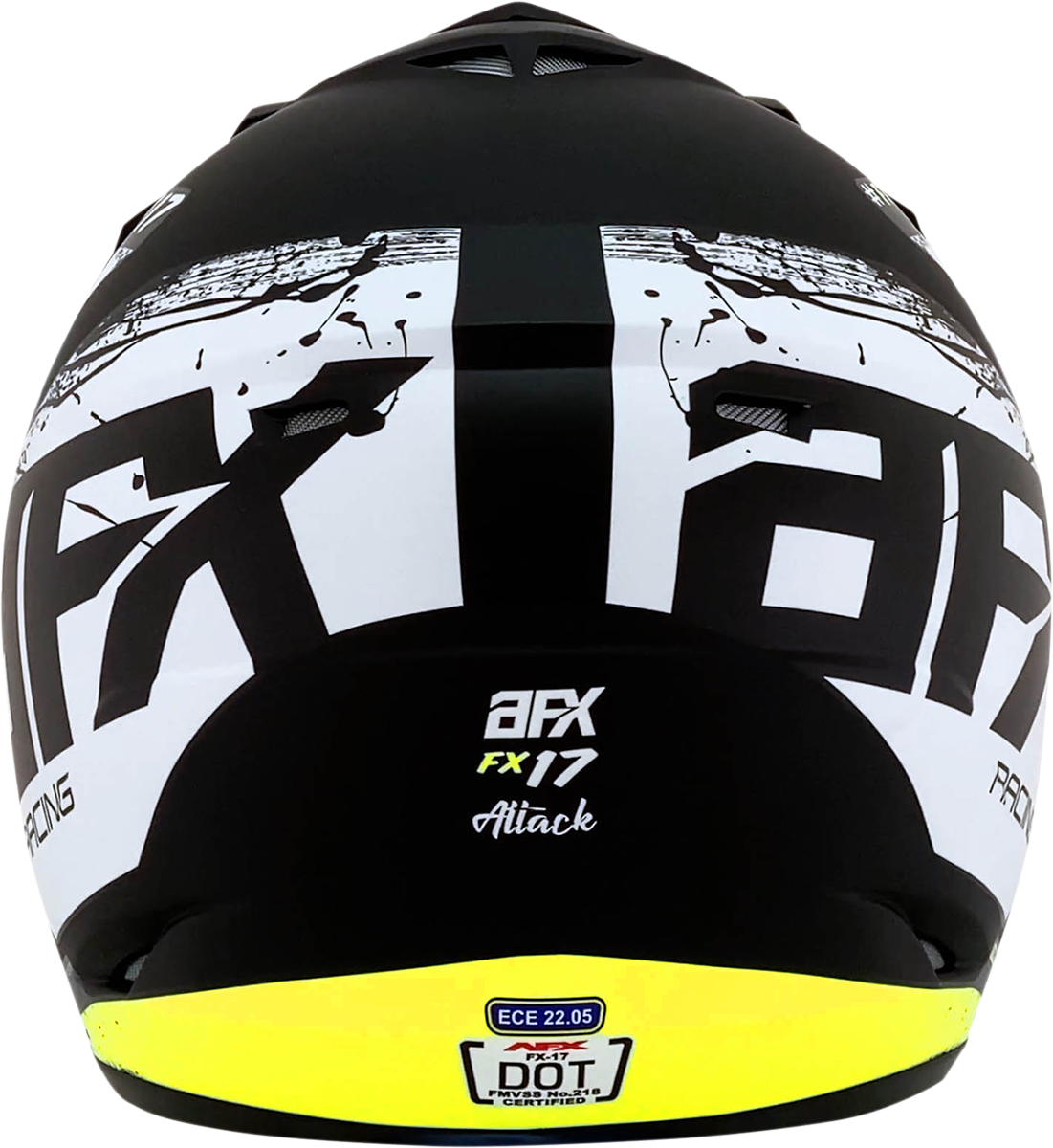 AFX FX-17 Offroad Helmet Attack Matte Black/Hi-Vis Yellow