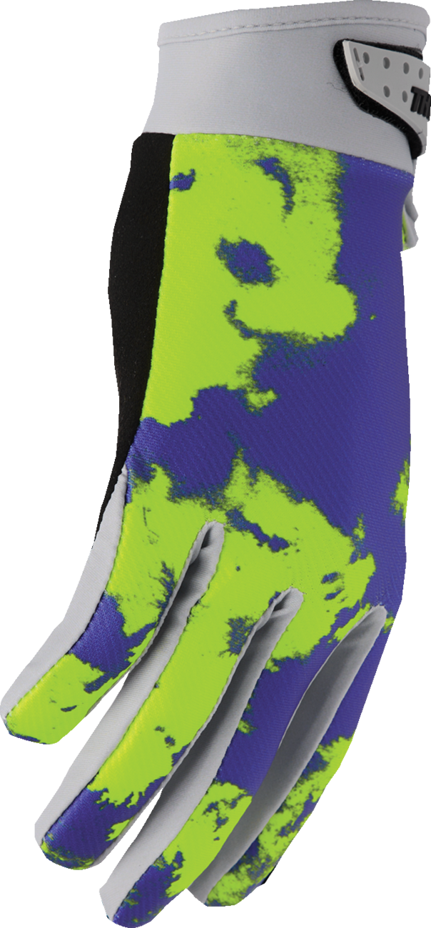Thor 2026 Youth Launchmode Bleach Gloves Gray/Acid