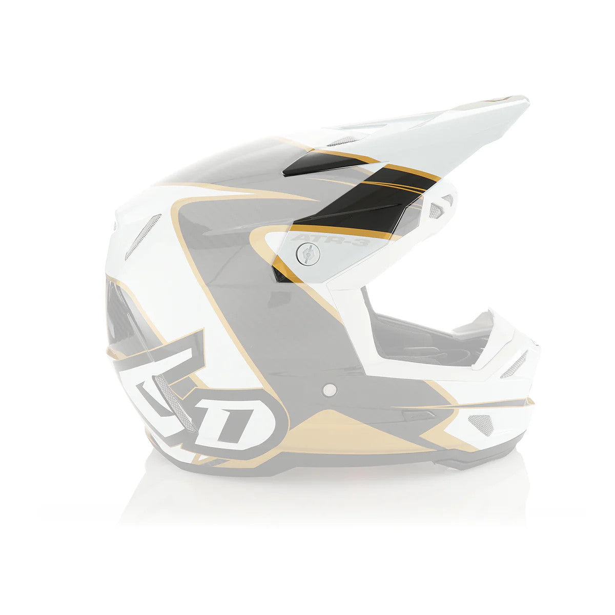 6D Youth ATR-3Y Replacement Visor Wave Gloss White Gold